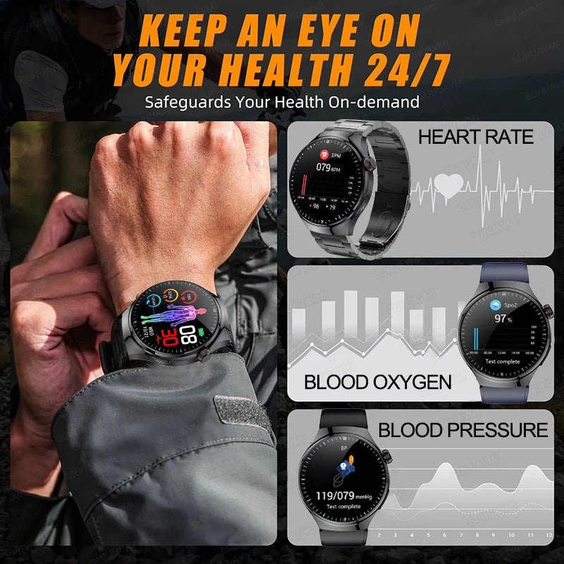 2025 New Nursing Grade Smart Watch Blood oxygen Blood Lipid Uric Acid ECG+PPG Body Temperature Bluetooth Call Health Smartwatch